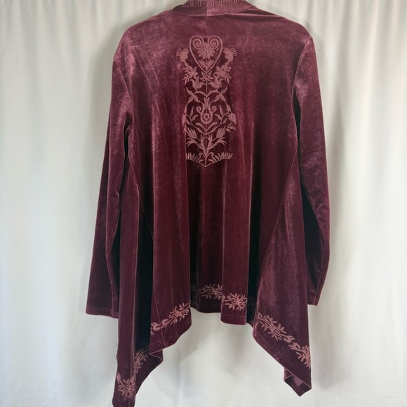 LA BELLUM HILLARY SCOTT Women's S Embroidered pink Velvet Open
Cardigan - Picture 11 of 14